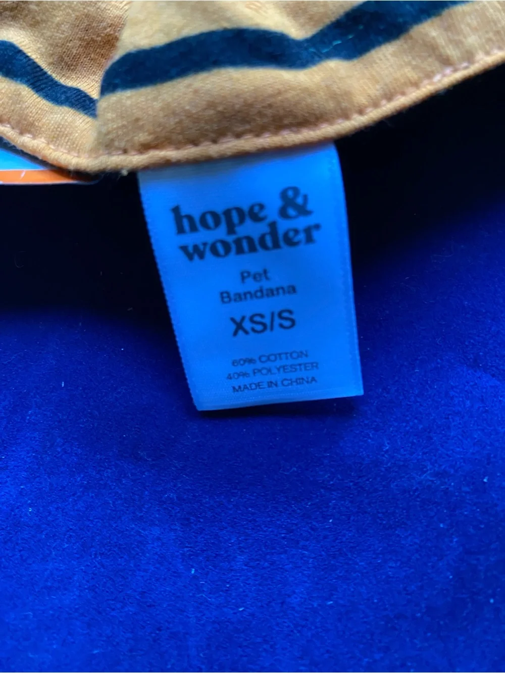 New Hope & Wonder Halloween Dog Orange & Black Stripe Scarf XS-S